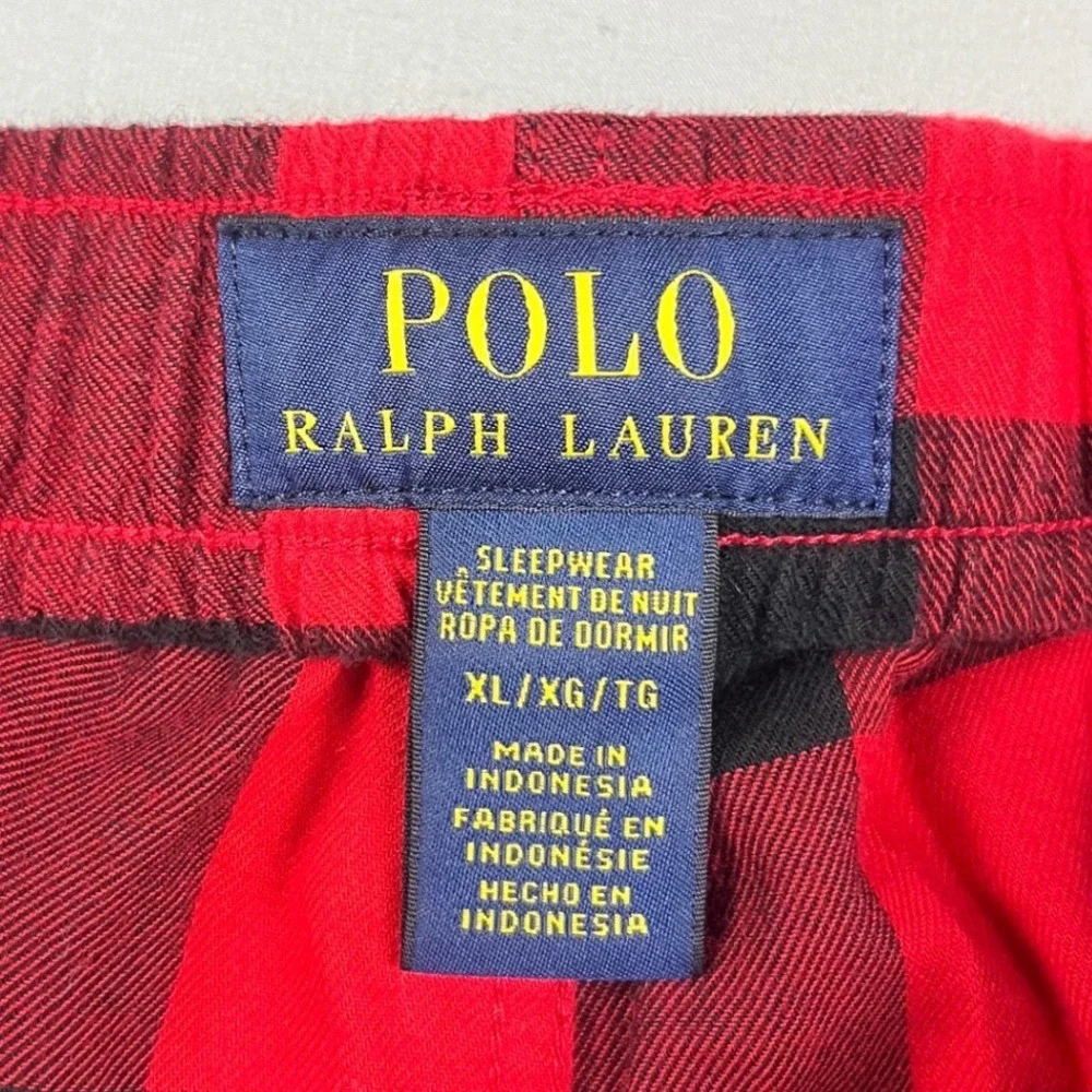 Polo Ralph Lauren Sleepwear Mens XL Red Black Buffalo Plaid Pajama Pants Cotton‎